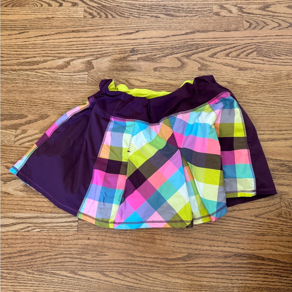 Maroon and colourful lulu skirt. Size 8